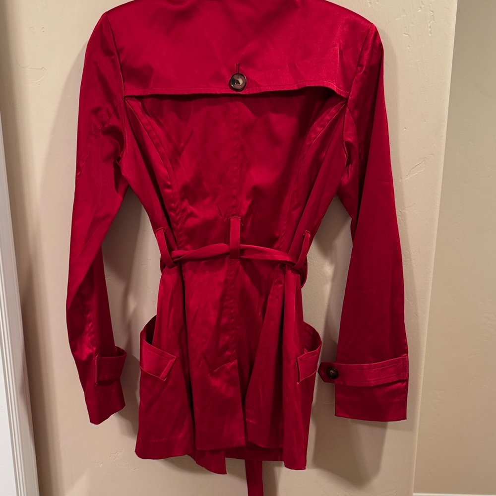 BCX Vibrant Red Trench Coat for Women - Picture 7 of 8